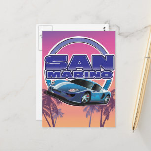 San Marino Sport-Reiseplakat Postkarte