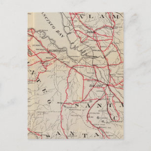 San Mateo, Santa Cruz, Santa Clara, Alameda Postkarte