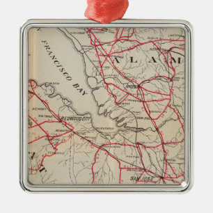 San Mateo, Santa Cruz, Santa Clara, Alameda Silbernes Ornament