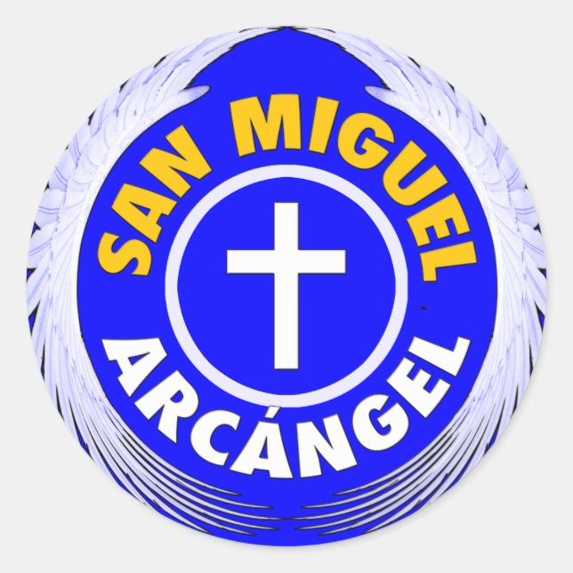 San Miguel Arcangel Runder Aufkleber (Vorderseite)