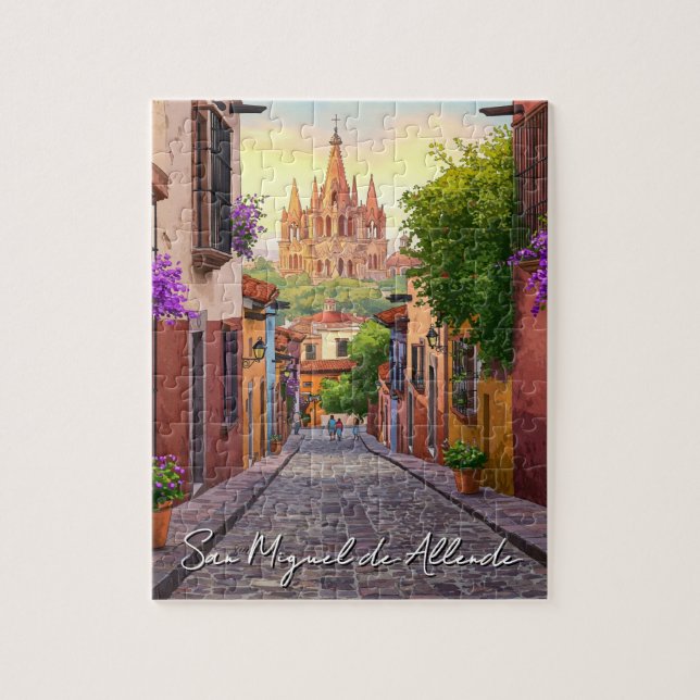 San Miguel de Allende Mexico Reisen Wasserfarbe (Vertikal)