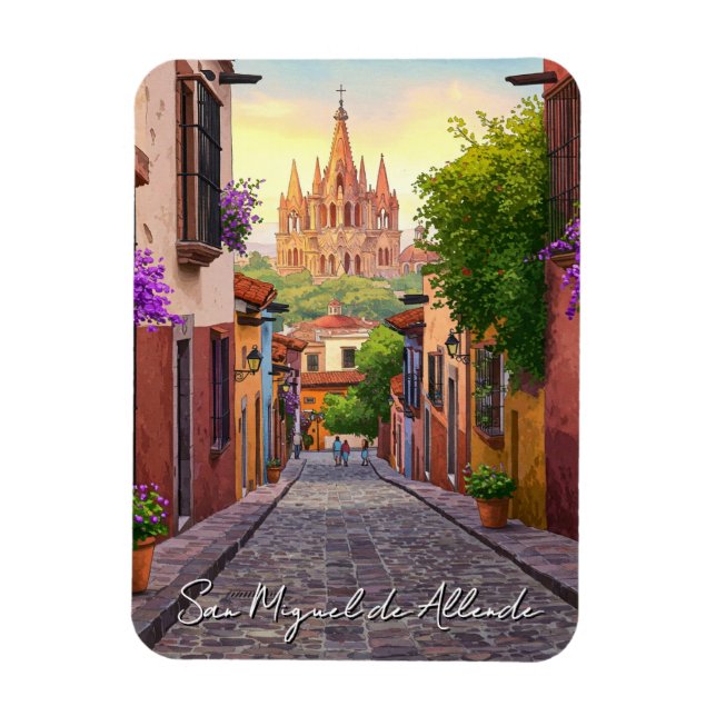 San Miguel de Allende Mexico Reisen Wasserfarbe Magnet (Vertikal)
