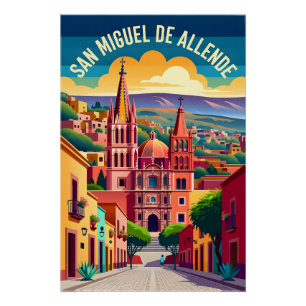 San Miguel de Allende Retro-Reiseplakat-Kunst Poster