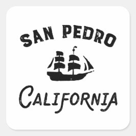 San Pedro Hafen von Los Angeles Kalifornien Großes Quadratischer Aufkleber