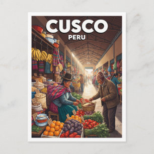 San Pedro Markt, Cusco Peru Postkarte