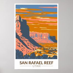 San Rafael Reef Utah Reise Kunst Vintage Poster