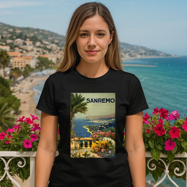 San Remo, Italien Vintage Reise Tourismus T-Shirt (Von Creator hochgeladen)