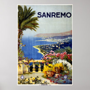 San Remoitalienisches Mittelmeerreise-Plakat 1920 Poster
