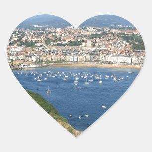 San Sebastian Baskenland Spanien landschaftliche S Herz-Aufkleber