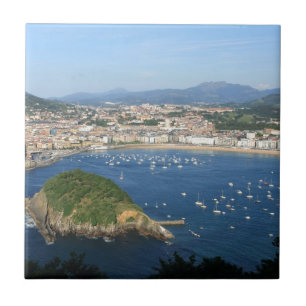 San Sebastian Baskenland Spanien Panoramablick Fliese
