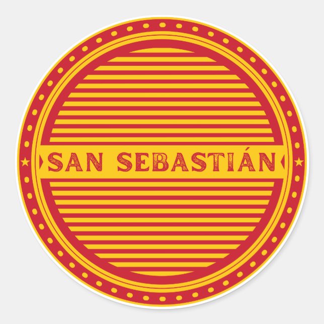 San Sebastián City Pride Emblem – Spanish Identity Runder Aufkleber (Vorderseite)
