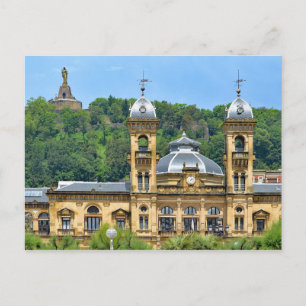 San Sebastian. Ein Blick auf die Statue Christi. Postkarte