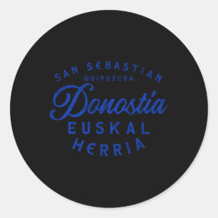 San Sebastian Guipuzcoa Donostia Euskal Herria Bas Runder Aufkleber