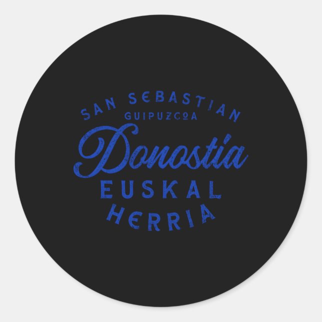 San Sebastian Guipuzcoa Donostia Euskal Herria Bas Runder Aufkleber (Vorderseite)