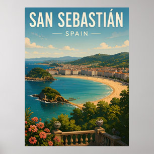 San Sebastian Spanien Baskische Küste Und Essen Re Poster