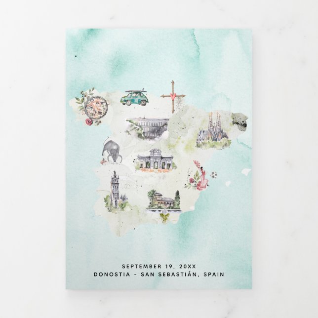 San Sebastian Spanien Hochzeit Karte (Cover)
