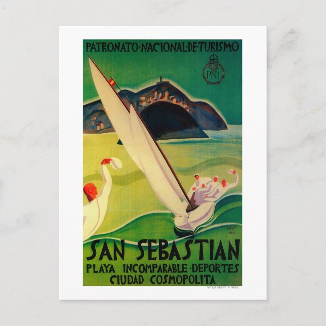 San Sebastian Vintages Poster Europa Postkarte (Vorderseite)
