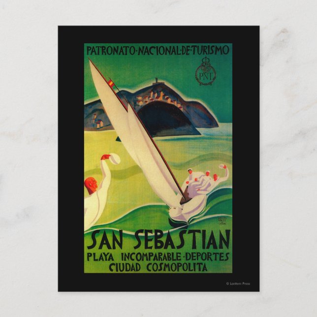 San Sebastian Vintages Poster Europa Postkarte (Vorderseite)