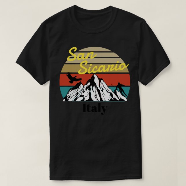 San Sicario ski Italien T-Shirt (Design vorne)