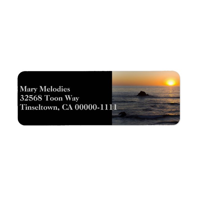 San Simeon Sunset Black Address Label (Vorne)