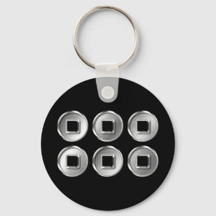 Sanada Clan Kamon Silver Chrome Schlüsselanhänger