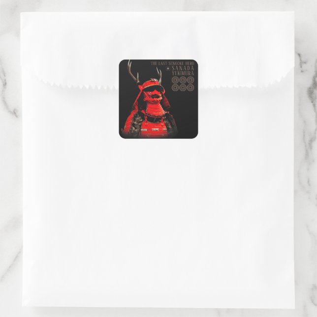 SANADA YUKIMURA (Red ver.) Quadratischer Aufkleber (Tasche)