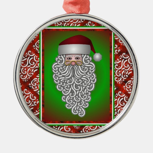 Sanata Clause Silbernes Ornament (Vorne)