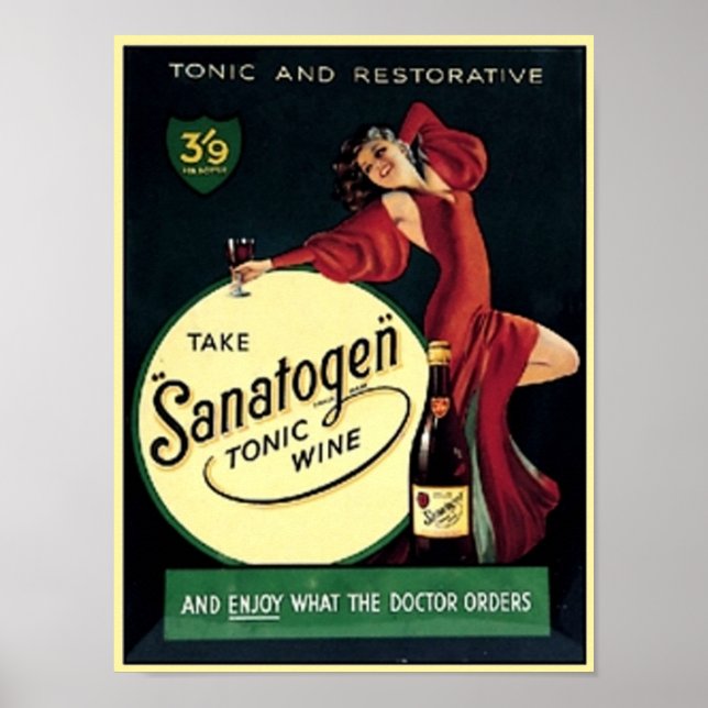 Sanatogen Tonischer Wein Poster (Vorne)