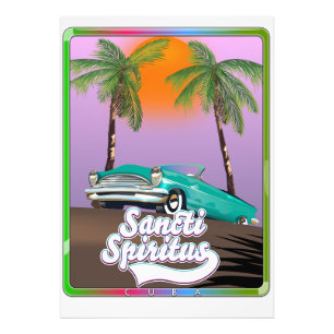 Sancti Spiritus Kuba-Reiseposter. Fotodruck