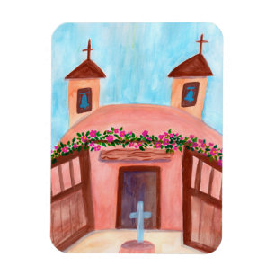 Sanctuario de Chimayo Watercolor New Mexico Magnet