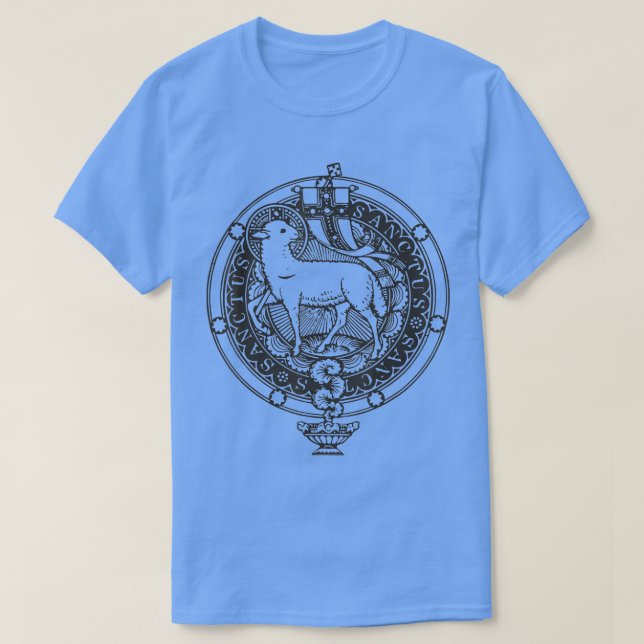 Sanctus Agnus Dei Lamb Gott Traditioneller lateini T-Shirt (Design vorne)