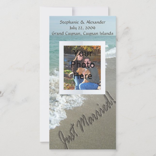 Sand am Strand, nur verheiratet Ankündigung (Vorderseite)