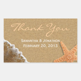 Sand and and Muscheln Beach Thema Hochzeit Vielen Rechteckiger Aufkleber