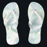 Sand and and Palms Beach Wedding Brautparty Flip Flops<br><div class="desc">Aquarellfarbene Palmen Zweige und eine Sandwaschung mit türkisfarbenen Akzenten. Ein modernes,  elegantes und dennoch kuscheliges Design. Großartige Ausrüstung für Ihr Brautparty. Sie können ihre Schuhe abziehen und die Nacht wegtanzen. Füll sie in den hübschen Totbeutel in der Sammlung. Sie werden sie immer wieder benutzen.</div>