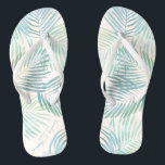 Sand and and Palms Beach Wedding Brautparty Flip Flops<br><div class="desc">Aquarellfarbene Palmen Zweige und eine Sandwaschung mit türkisfarbenen Akzenten. Ein modernes,  elegantes und dennoch kuscheliges Design. Großartige Ausrüstung für Ihr Brautparty. Sie können ihre Schuhe abziehen und die Nacht wegtanzen. Füll sie in den hübschen Totbeutel in der Sammlung. Sie werden sie immer wieder benutzen.</div>