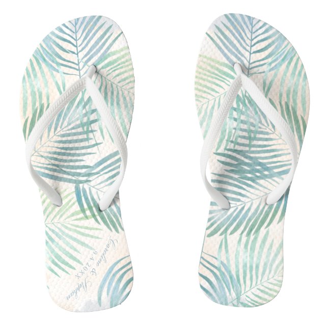 Sand and and Palms Beach Wedding Brautparty Flip Flops (Fußbett)