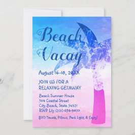 Sand and Sea Palm Tree Beach Einladung