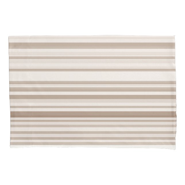  Sand and White Linen Stripes Kissenbezug (Vorderseite)