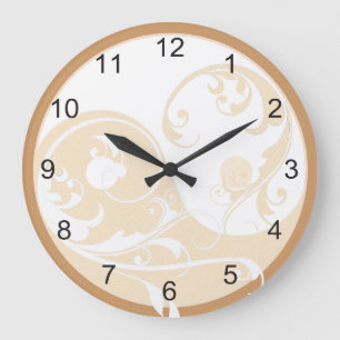 Sand and White Yin & Yang Große Wanduhr