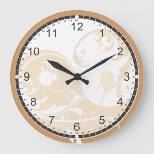 Sand and White Yin & Yang Große Wanduhr
