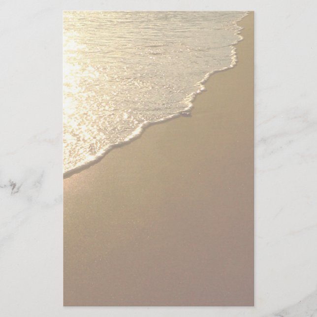 Sand auf dem Strand und dem Ozean-Briefpapier Briefpapier (Vorderseite)