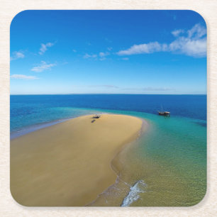 Sand-Bar und Ibos-Insel des Dhow- , Mosambik Rechteckiger Pappuntersetzer