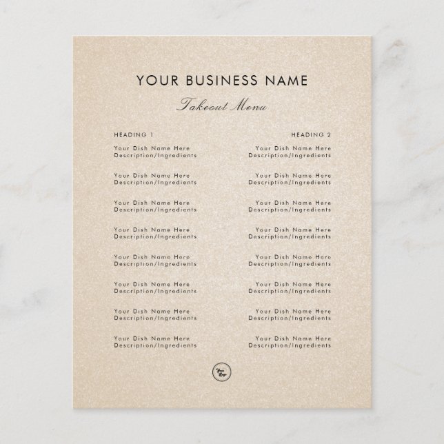 Sand Beige Add Logo Restaurant Abholung Flyer (Vorne)