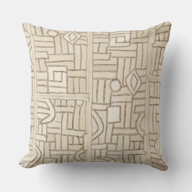 Sand Beige gedruckte Kuba Kissen (Vorderseite)