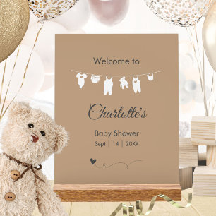 Sand Boho Minimalistisch Gender Neutral Baby Dusch Acrylschild
