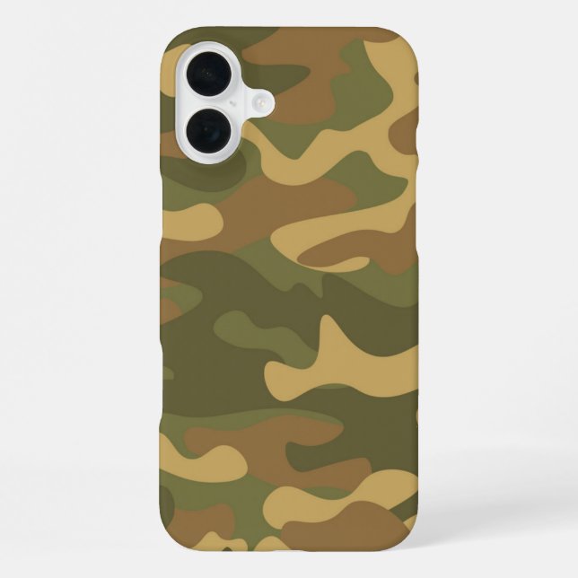 Sand Brown Camouflage iPhone 16 Plus Hülle (Rückseite)