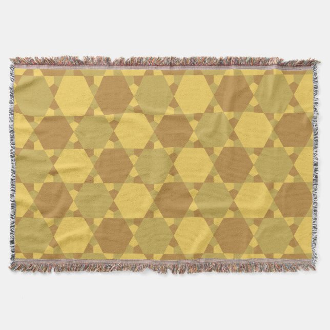 Sand Brown Star Optical Illusion Muster Decke (Vorderseite)