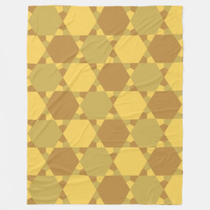 Sand Brown Star Optical Illusion Muster Fleecedecke