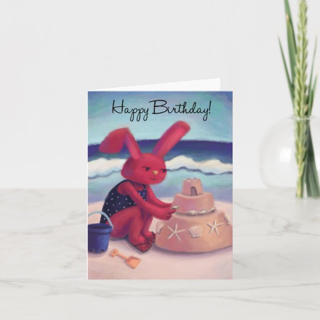 Sand Cake Happy Birthday Card Karte (Vorderseite)