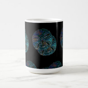 Sand Dollar Abstrakt Künstlerisch Blue Black Gift Kaffeetasse